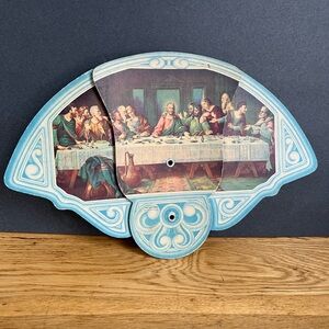 Church Fan Christian Art Vintage 30s Last Supper Fold-out Advertisement